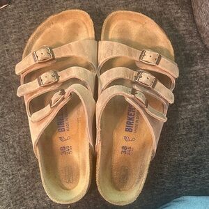 Birkenstock Beige Triple-Strap Sandals